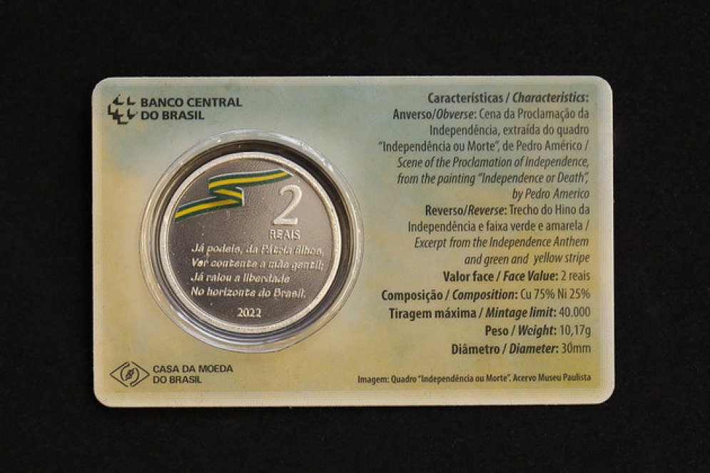 Brasil acuña su primera moneda colorida para el bicentenario de Independencia