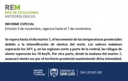 Se pronostican altas temperaturas para la semana en toda la provincia